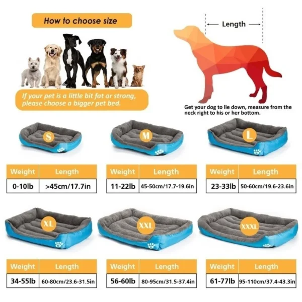Large Pet Cat Dog Bed Square 6