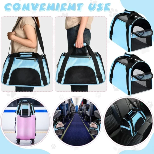 Cat Bags Portable Dog Carrier Bag Mesh Breathable Foldable Cats Carrier Bag Travel Breathable Transport Handbag 6