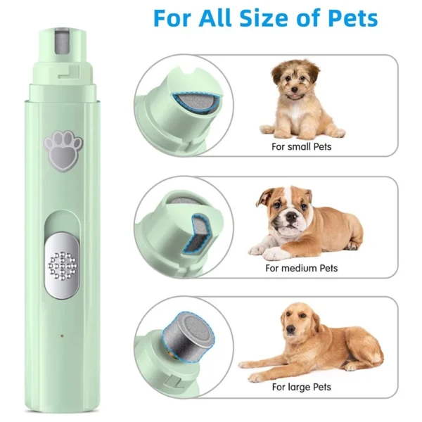 Electric Dog Nail Grinder Pet Nail Clipper USB Rechargeable Pet Nail Trimmers Painless with Polisher Wheel for Small/Large Pets 6