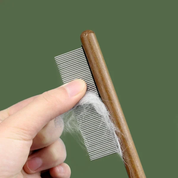 Cat Comb Stainless Steel Pet Hair Remover Wooden Handle Cat Hair Comb Pet Grooming Massage Dog Brush Cleaning Tool Pets Supplies 4