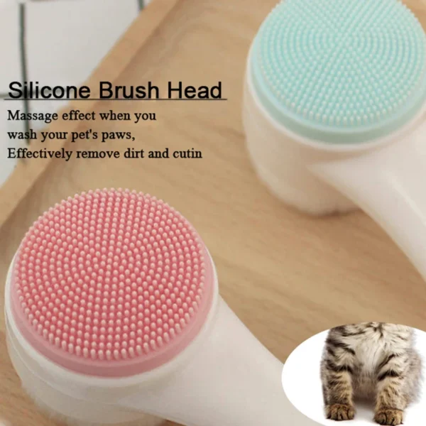 1pc- Silicone Pet Paw Cleaner & Massage Brush - Dual-Sided Dog Grooming Tool for Healthy Coats and Claws 3