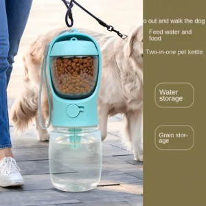 Portable Dog & Cat Water Bottle with Storage Food 1