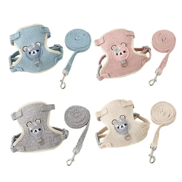 Lovely Small Pet Vest Chest Strap Dog Leash Traction Rope Walking Dog Cat Bunny Vest Harness Poodle Collar Leash Dog Accessories 4