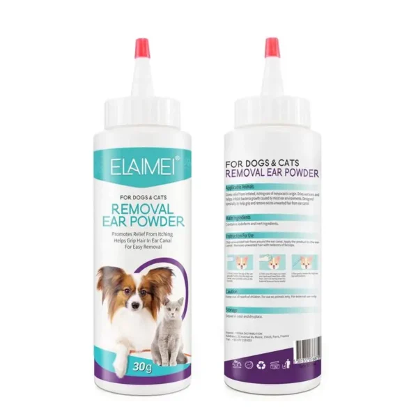 Dog Ear Powder 30G Ear Wash Powder Safe Dog Cleaner for Healthy Ears Odor Removal Pet Accessories Ear Cleaner for Rabbits Cats 2