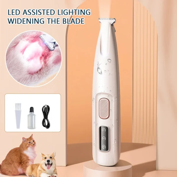 Portable Dog Paw Trimmer with Led Light Rechargeable Cordless Nail Grinder Shaver for Cats And Other Pets Nail Grooming Tools 1