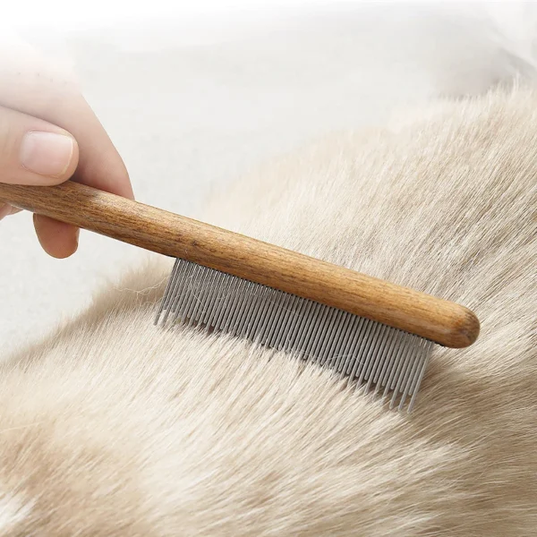 Cat Comb Stainless Steel Pet Hair Remover Wooden Handle Cat Hair Comb Pet Grooming Massage Dog Brush Cleaning Tool Pets Supplies 2