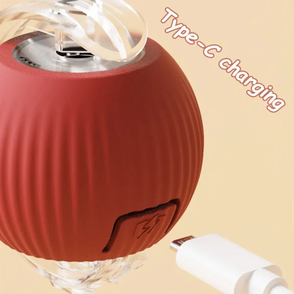 New Cat Interactive Ball Toy Automatic Rolling Ball Faux Tail Rechargeable Smart Pet Electric Toy Dog Cat Training Imitate Mouse 5