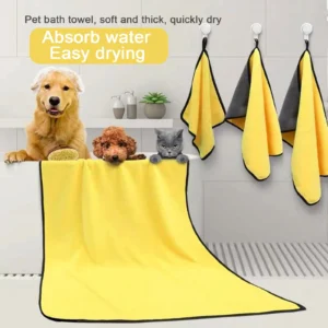 Pet Quick Dry Dog Cat Absorbent Towel Microfiber Cat Dog Bath Towel Convenient Clean Towel Dog Bathrobe Blanket Pet Supplies 1