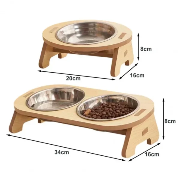Double Food Bowl with Anti-Knockover Design 6
