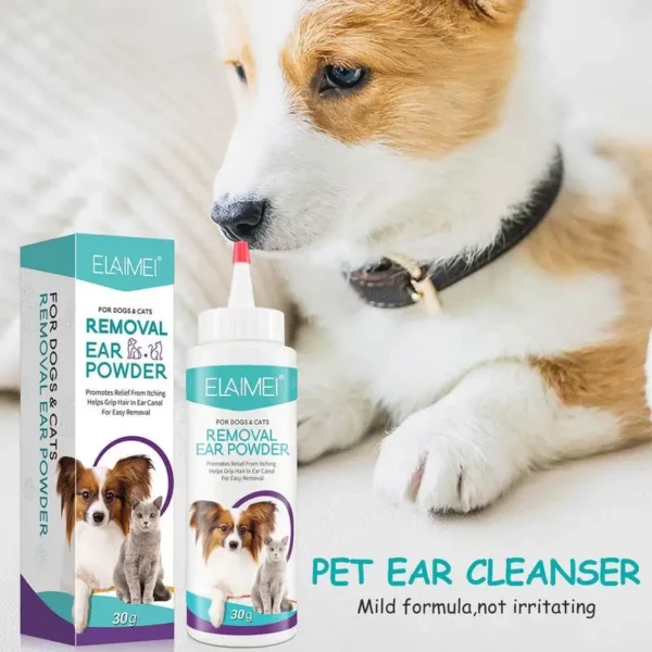 Dog Ear Powder 30G Ear Wash Powder Safe Dog Cleaner for Healthy Ears Odor Removal Pet Accessories Ear Cleaner for Rabbits Cats 4