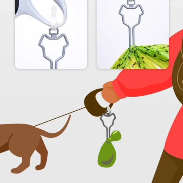 Dog Poop Bag Holder Pet Waste Carrier Clip Hands-Free Dog Leash Dispenser Outdoor Walking Puppy Poop Bags Clip Easy To Carry 4