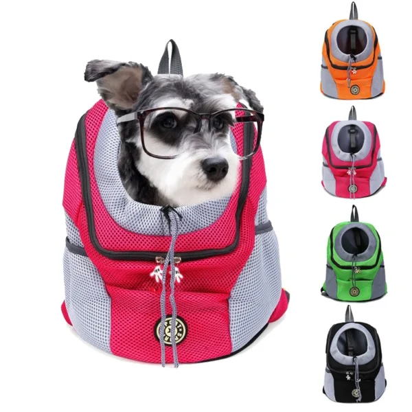 Outdoor Pet Dog Carrier Bag Portable Travel Backpack Front Bag Double Shoulder Mesh Backpack Head Carrying Bags For Cat 2