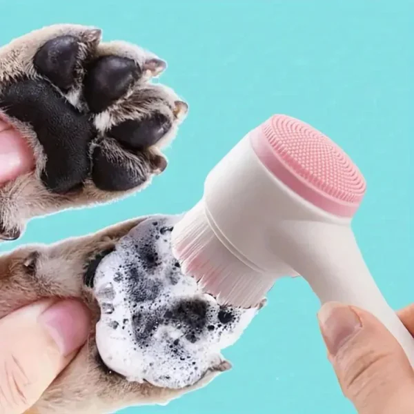 1pc- Silicone Pet Paw Cleaner & Massage Brush - Dual-Sided Dog Grooming Tool for Healthy Coats and Claws 1