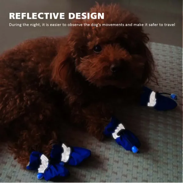 4pcs Antiskid Puppy Shoes Pet Protection Soft-soled Pet Shoes Winter Waterproof Prewalkers Soft Supplies Pet Paw Care Supplies 2