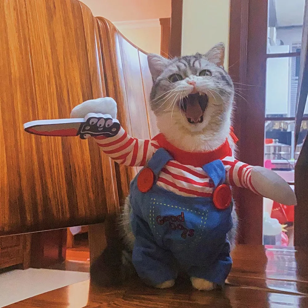 Halloween Funny Dog Clothes for Small Medium Dogs Cats Party Dressed Up Cosplay Costumes Bulldog French Chihuahua Pet Outfits 6