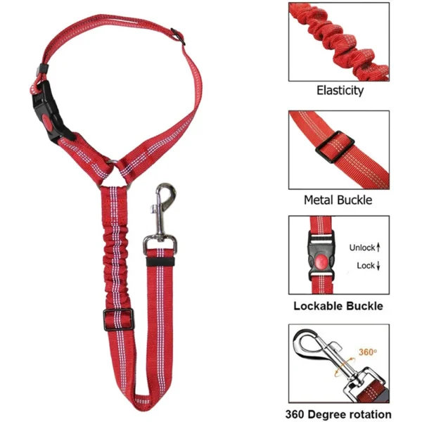 New Solid Two-in-one Dog Harness Leash Pet Car Seat Belt BackSeat Safety Belt Adjustable for Kitten Dogs Collar Pet Accessories 2