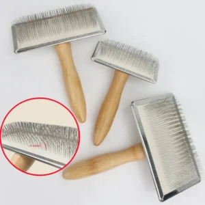 Dog Comb Solid Wood Dog Brush Pet Hair Remover Massage Cat Brush Pet Grooming Stainless Steel Combs for Cats Hair Knot Opening 1