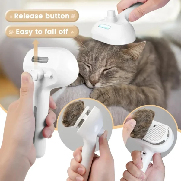3-in-1 Dog Hair Brush Cat Hair Brush Electric Pet Cleaning Brush Steam Spray Brush Massage Hair Removal Comb anti-Tangle Brush 3