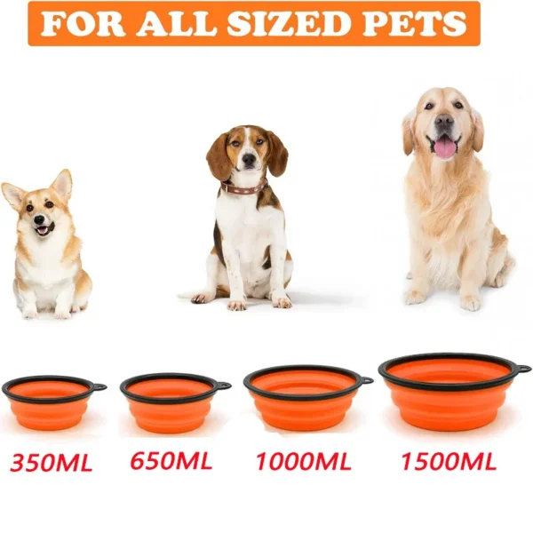 Folding, Portable, Silicone Dog Feeder Bowl 5