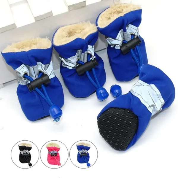 4pcs Antiskid Puppy Shoes Pet Protection Soft-soled Pet Shoes Winter Waterproof Prewalkers Soft Supplies Pet Paw Care Supplies 1