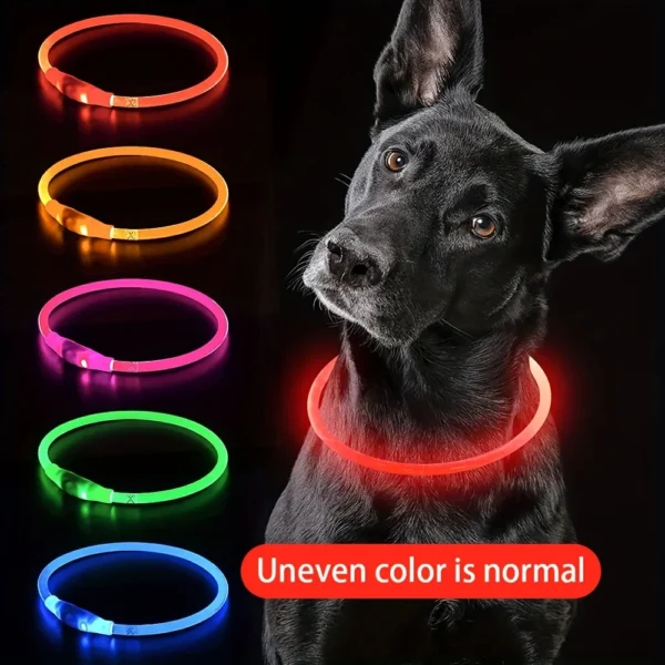 Pet Dog LED Light Collar Luminous Anti-Lost Dog Collar USB Rechargeable Dog Necklace Collar 1