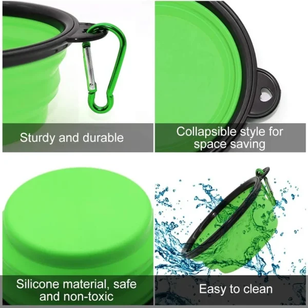 Folding, Portable, Silicone Dog Feeder Bowl 4