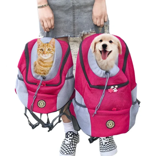 Outdoor Pet Dog Carrier Bag Portable Travel Backpack Front Bag Double Shoulder Mesh Backpack Head Carrying Bags For Cat 1