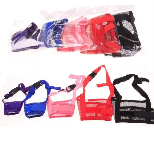 Anti Barking Dog Muzzle For Small Large Dogs Adjustable Mesh Breathable Pet Mouth Muzzles For Dogs Nylon Straps Dog Accessories 2
