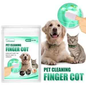20pcs Pet Disposable Cleaning Wipes Dog Teeth Cleaning Finger Wipes Cat Ear and Eye Beauty Wipes Cat Hygiene and Beauty Products 1