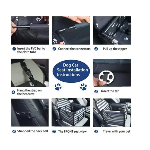 Travel Dog Car Seat Cover Waterproof Pet Dog Carriers Bag Cat Transport Hammock Dog Car Seat Basket for Small Medium Dogs 5