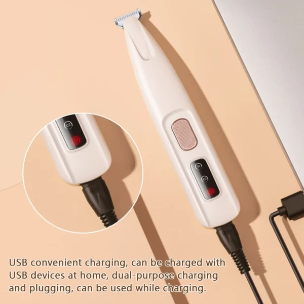 Portable Dog Paw Trimmer with Led Light Rechargeable Cordless Nail Grinder Shaver for Cats And Other Pets Nail Grooming Tools 6