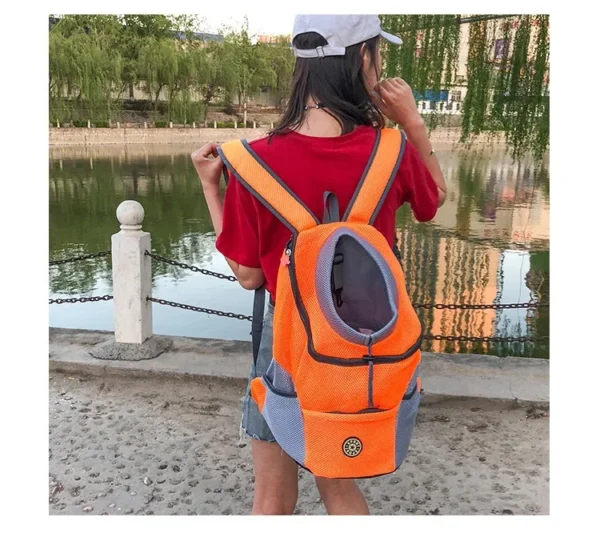 Outdoor Pet Dog Carrier Bag Portable Travel Backpack Front Bag Double Shoulder Mesh Backpack Head Carrying Bags For Cat 3