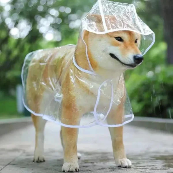 Pet Dog Puppy Transparent Rainwear Raincoat Pet Hooded Waterproof Jacket Clothes Soft PVC Small Dogs Raincoat Puppy Rain Poncho 2