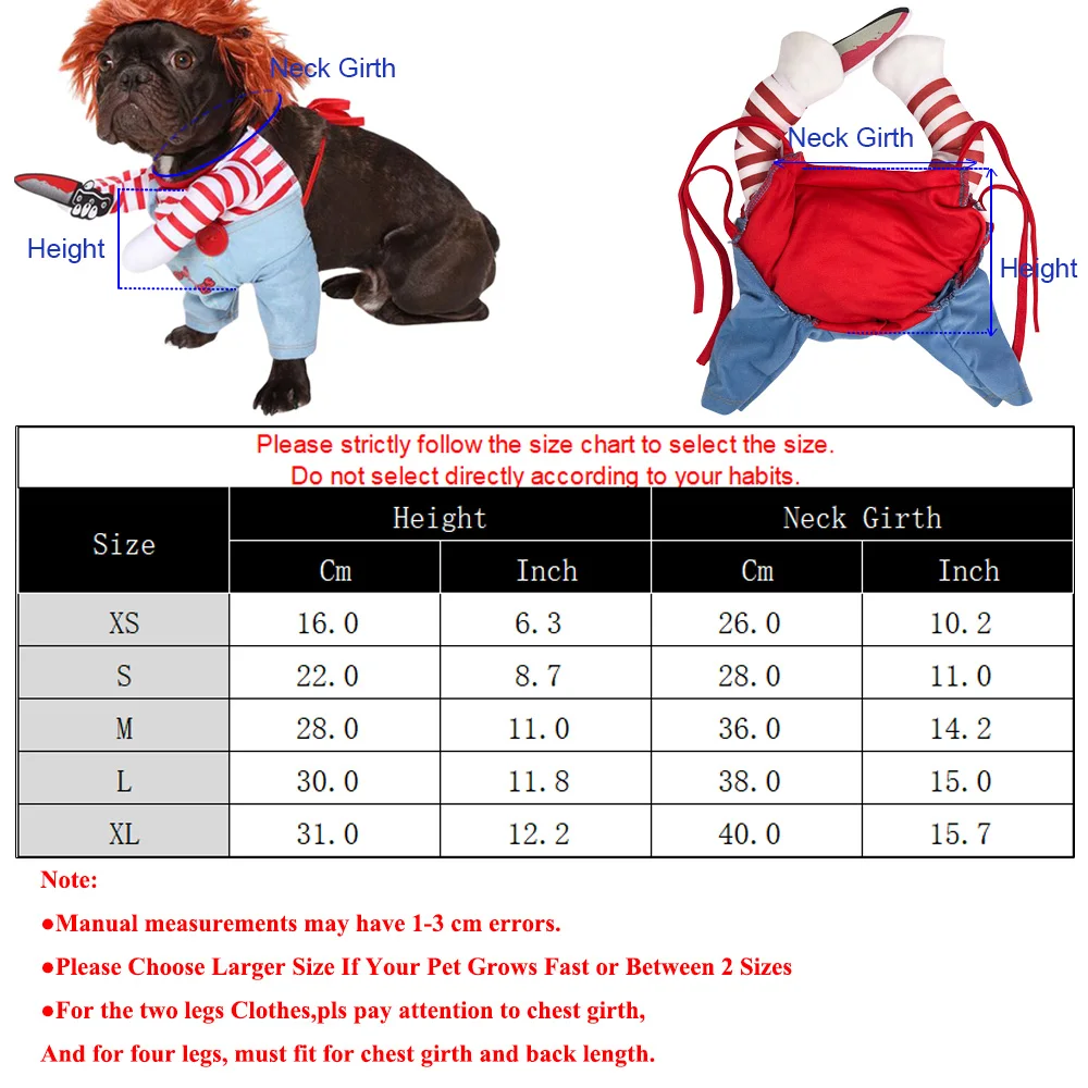 Halloween Funny Dog Clothes for Small Medium Dogs Cats Party Dressed Up Cosplay Costumes Bulldog French Chihuahua Pet Outfits 2