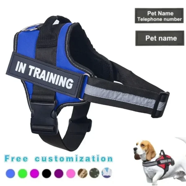 Dropshipping Dog Harness ID Custom patch Reflective Breathable No Pull Pet Harness Vest Training Dog Accessories 1