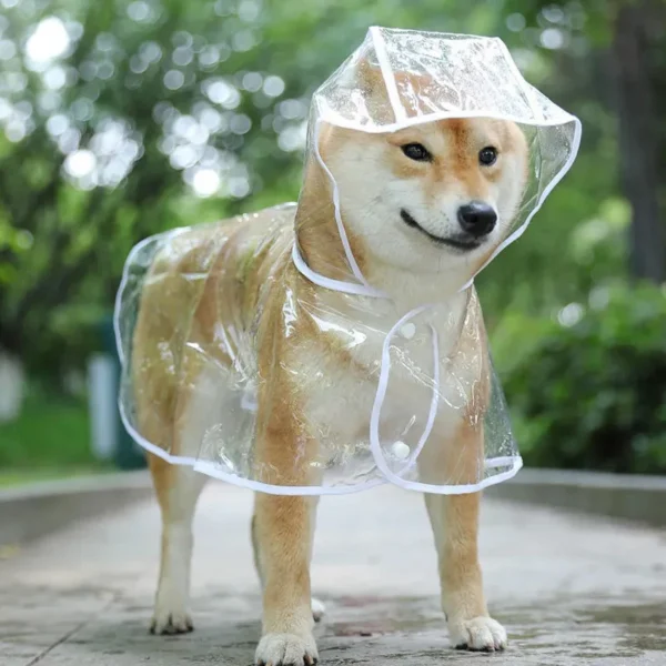 Pet Dog Puppy Transparent Rainwear Raincoat Pet Hooded Waterproof Jacket Clothes Soft PVC Small Dogs Raincoat Puppy Rain Poncho 1
