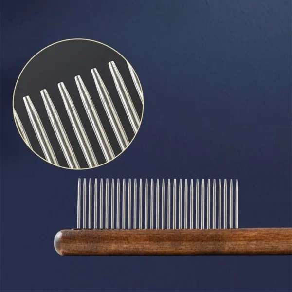 Cat Comb Stainless Steel Pet Hair Remover Wooden Handle Cat Hair Comb Pet Grooming Massage Dog Brush Cleaning Tool Pets Supplies 5