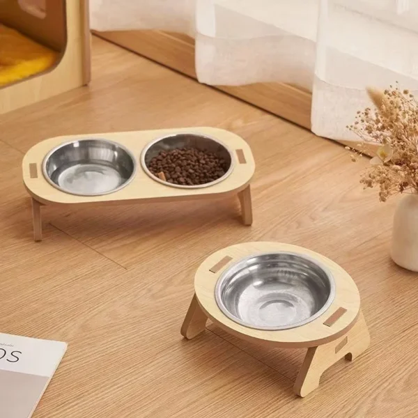 Double Food Bowl with Anti-Knockover Design 2