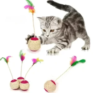 1Pc Cat Toy Sisal Scratching Ball Training Interactive Toy for Kitten Pet Cat Supplies Feather Toy  Cat Toys Interactive 1