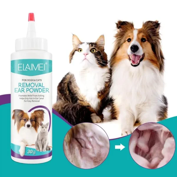 Dog Ear Powder 30G Ear Wash Powder Safe Dog Cleaner for Healthy Ears Odor Removal Pet Accessories Ear Cleaner for Rabbits Cats 3