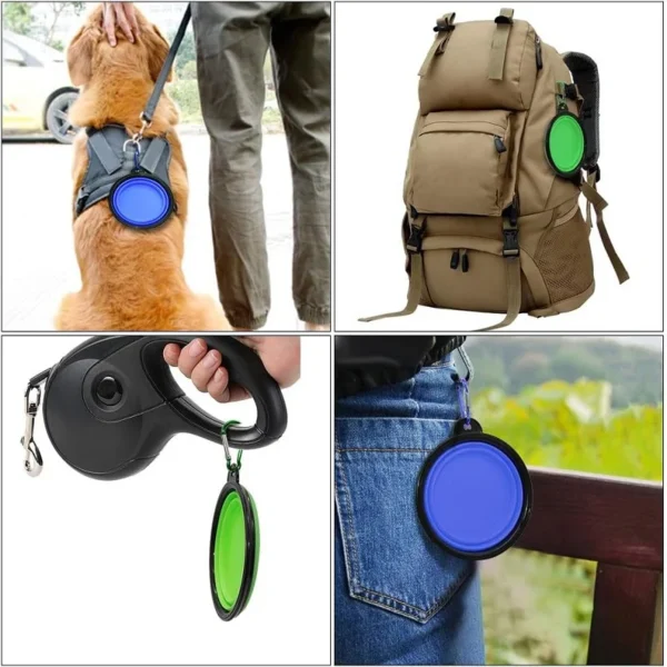Folding, Portable, Silicone Dog Feeder Bowl 3