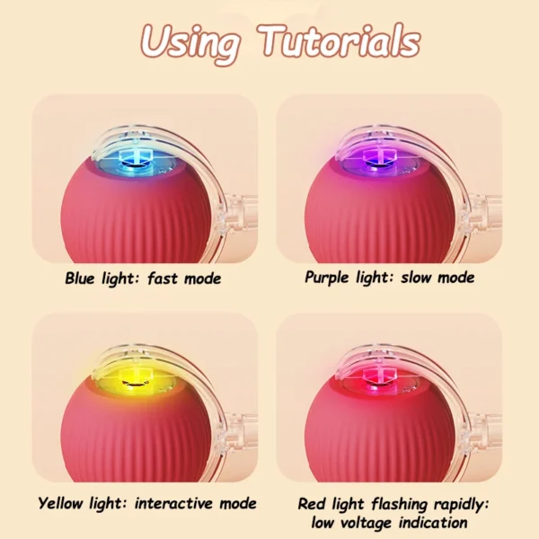 New Cat Interactive Ball Toy Automatic Rolling Ball Faux Tail Rechargeable Smart Pet Electric Toy Dog Cat Training Imitate Mouse 6