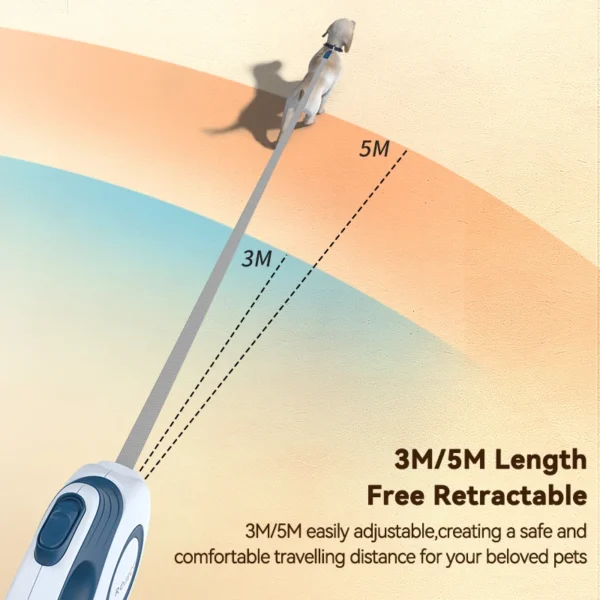 ROJECO Automatic Retractable Dog Leash 3M/5M Extendable Rope For Outdoor Travel Walking Hiking Small Dogs Traction Rope Cat Lead 5