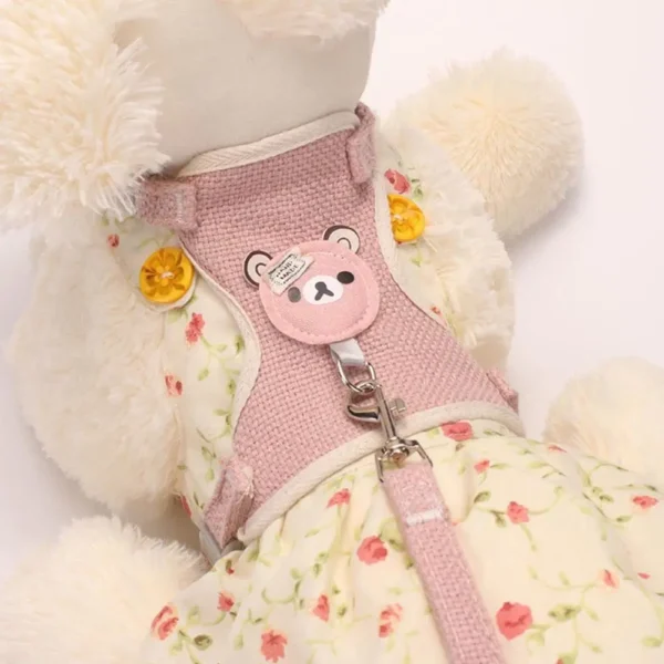 Lovely Small Pet Vest Chest Strap Dog Leash Traction Rope Walking Dog Cat Bunny Vest Harness Poodle Collar Leash Dog Accessories 5