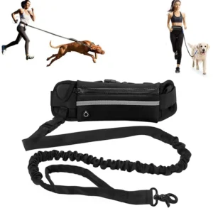 Hands Free Dog Leash for Running Walking Reflective Leash with Waist Bag Retractable Elastic Belt Dog Traction Rope Pet Products 1