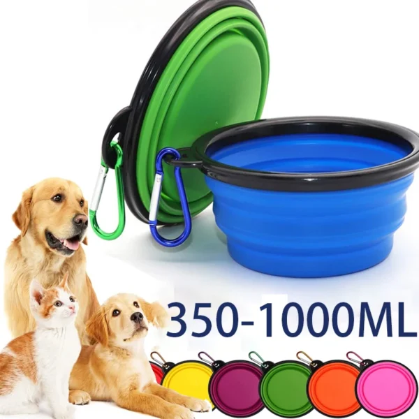 Folding, Portable, Silicone Dog Feeder Bowl 1