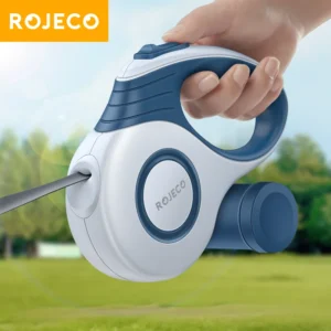 ROJECO Automatic Retractable Dog Leash 3M/5M Extendable Rope For Outdoor Travel Walking Hiking Small Dogs Traction Rope Cat Lead 1