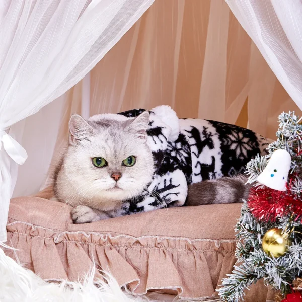 Dog Pajamas Warm Christmas Dog Coat Fleece Thermal Dog Clothes Winter Puppy Jumpsuits Overalls for Small Medium Dogs Cat Apparel 5