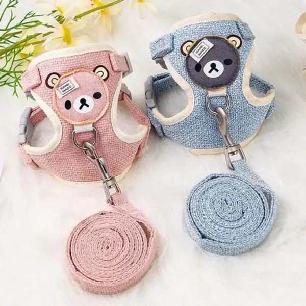 Lovely Small Pet Vest Chest Strap Dog Leash Traction Rope Walking Dog Cat Bunny Vest Harness Poodle Collar Leash Dog Accessories 1