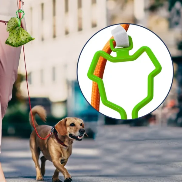 Dog Poop Bag Holder Pet Waste Carrier Clip Hands-Free Dog Leash Dispenser Outdoor Walking Puppy Poop Bags Clip Easy To Carry 2